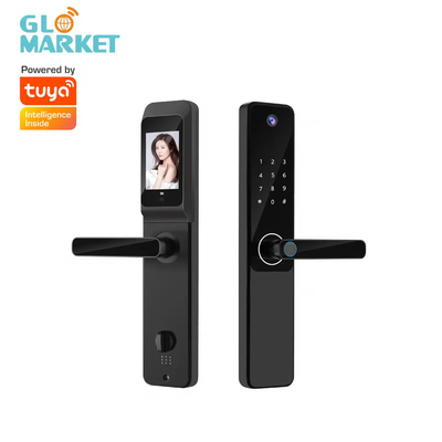 Tuya APP रिमोट कंट्रोल स्मार्ट डोर लॉक इनडोर HD स्क्रीन वाइड एंगल कैमरा डोरबेल के साथ