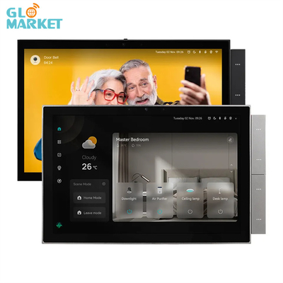 ग्लोमार्केट तुया स्मार्ट होम कंट्रोल पैनल 10 इंच स्क्रीन BLE Zigbee गेटवे बिल्डिंग इंटरकॉम संगत