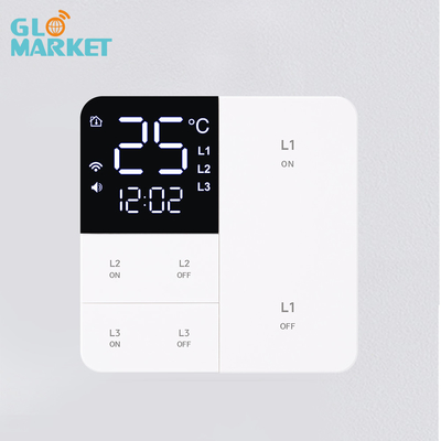 ग्लोमार्केट स्मार्ट तुया वाईफाई बटन वॉल स्विच रिमोट/वॉइस एलेक्सा/टाइमर नियंत्रण एलसीडी स्क्रीन तापमान और आर्द्रता के साथ