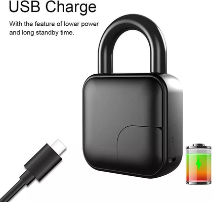 Tuya कीलेस फिंगरप्रिंट पैडलॉक IP65 वाटरप्रूफ USB चार्जिंग जिंक अलॉय