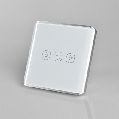 Wifi/Zigbee Tuya स्मार्ट स्विच यूके/ईयू स्टैंडर्ड 3 गैंग कर्व्ड सरफेस टच ऐप वॉयस कंट्रोल