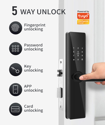 ग्लोमार्केट Tuya TTlock फिंगरप्रिंट डिजिटल पासवर्ड अपार्टमेंट होम रूम Cerraduras Inteligentes सुरक्षा स्मार्ट लकड़ी के दरवाजे लॉक
