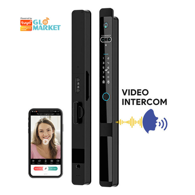 ग्लोमार्केट Tuya 3d फेस Cerradura इंटेलिजेंट ऑटोमैटिक इलेक्ट्रिक वाईफाई कैमरा फिंगरप्रिंट डिजिटल स्मार्ट डोर लॉक