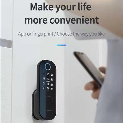 ग्लोमार्केट स्मार्ट होम वाटरप्रूफ स्मार्ट इलेक्ट्रिक रिम लॉक Tuya APP कंट्रोल के साथ वाईफाई आउटडोर गेट डोर फिंगरप्रिंट स्मार्ट लॉक