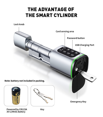 ग्लोमार्केट Tuya Ttlock स्मार्ट डिजिटल कुंजी रहित दरवाजा लॉक सिलेंडर संयोजन पासवर्ड और कार्ड इलेक्ट्रॉनिक लॉक सिलेंडर स्मार्ट लॉक