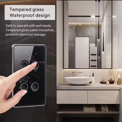 ग्लोमार्केट Tuya Zigbee/wifi EU टेम्पर्ड ग्लास कॉंकेव बटन टच लाइट स्विच 1/2/3/4 गैंग वाईफाई वॉल स्विच गूगल एलेक्सा के साथ काम करें