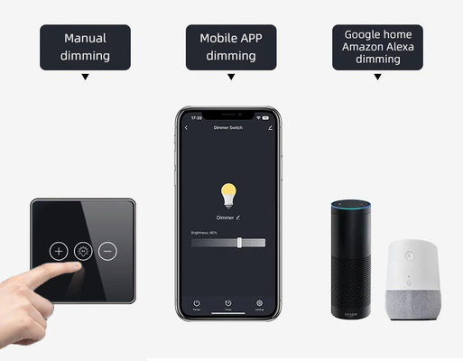 Glomarket Tuya Wifi स्मार्ट स्विच वायरलेस ग्लास क्रिस्टल पैनल टच वॉल स्मार्ट स्विच डिमर वाई-फाई लाइट स्मार्ट होम के लिए
